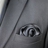 JET BLACK SILK SCARF & POCKET SQUARE SET
